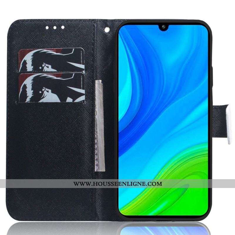 Housse Xiaomi 12 / 12X Chat Noir Chat Blanc à Lanière