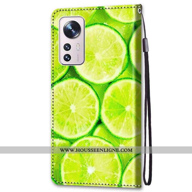 Housse Xiaomi 12 / 12X Citrons Verts à Lanière