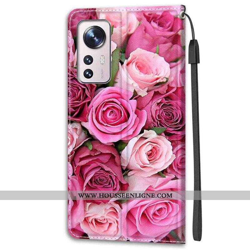 Housse Xiaomi 12 / 12X Florale à Lanière