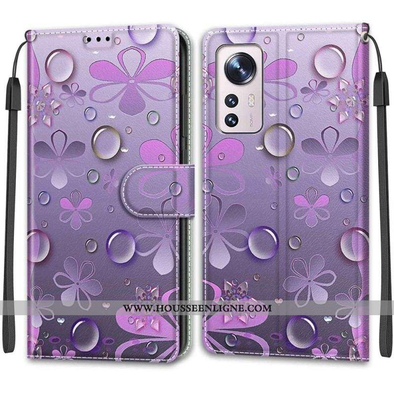 Housse Xiaomi 12 / 12X Goutes à Lanière