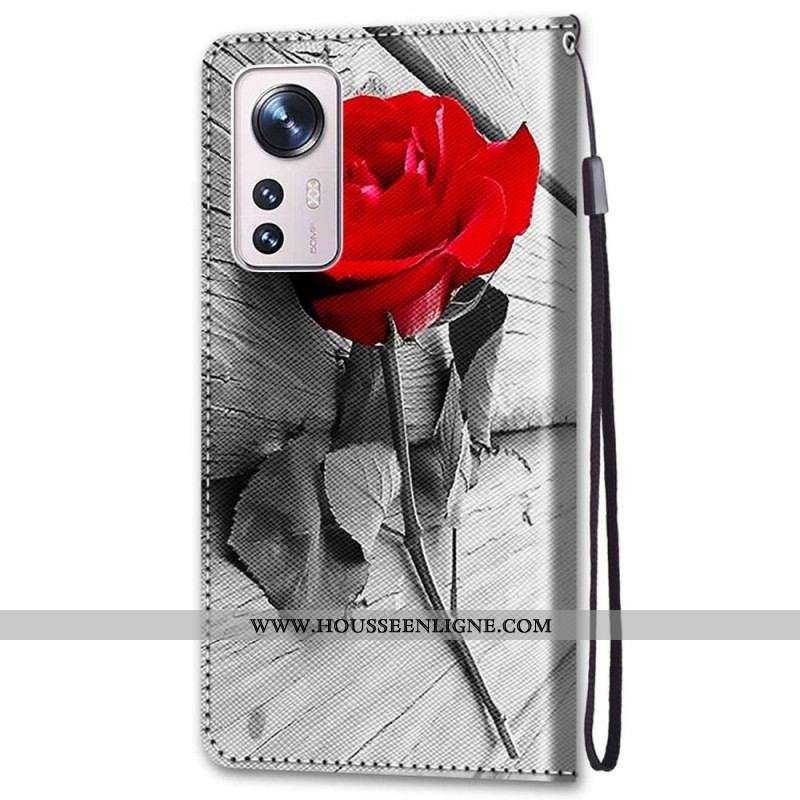 Housse Xiaomi 12 / 12X Jolies Fleurs avec Lanière