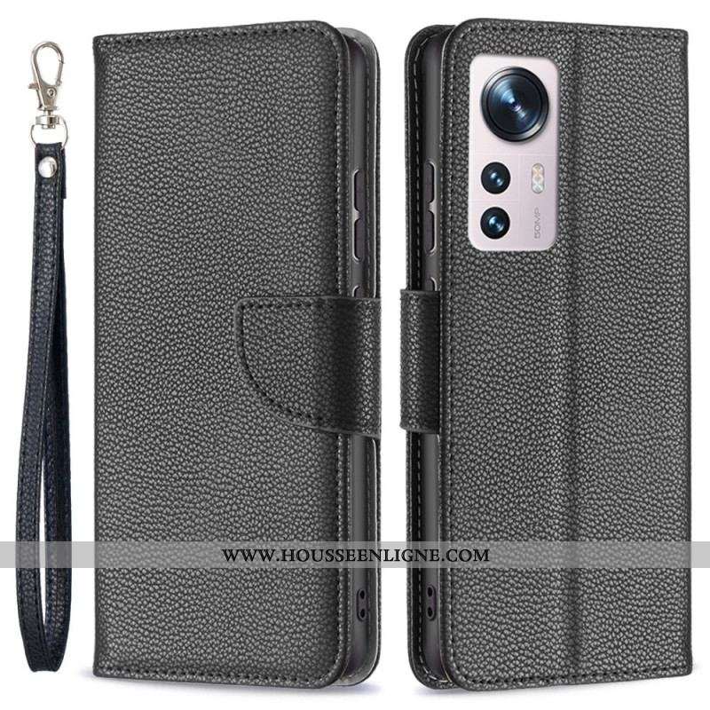 Housse  Xiaomi 12 / 12X  Litchi Rabat Oblique