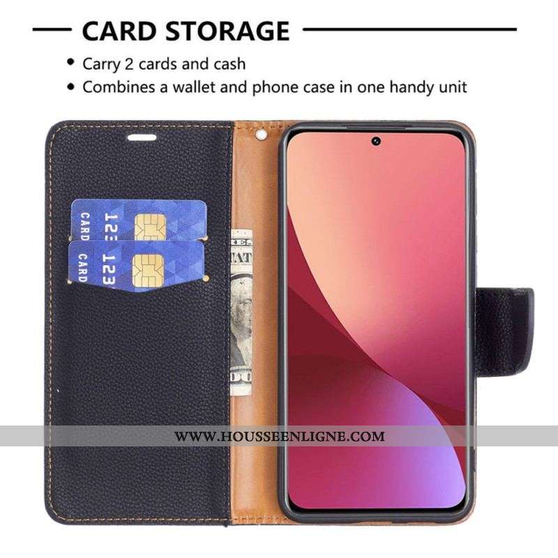 Housse  Xiaomi 12 / 12X  Litchi Rabat Oblique