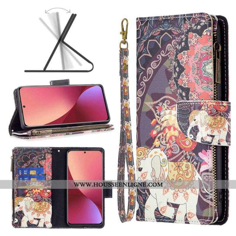 Housse  Xiaomi 12 / 12X  Poche Zippée Éléphant