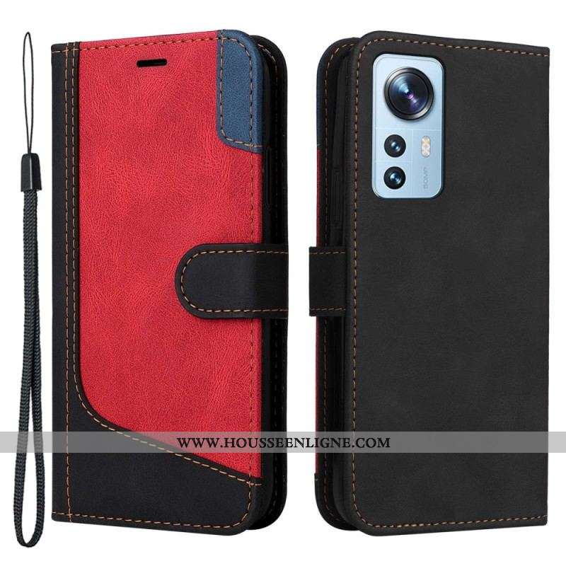 Housse Xiaomi 12 Lite Bicolore avec Lanière
