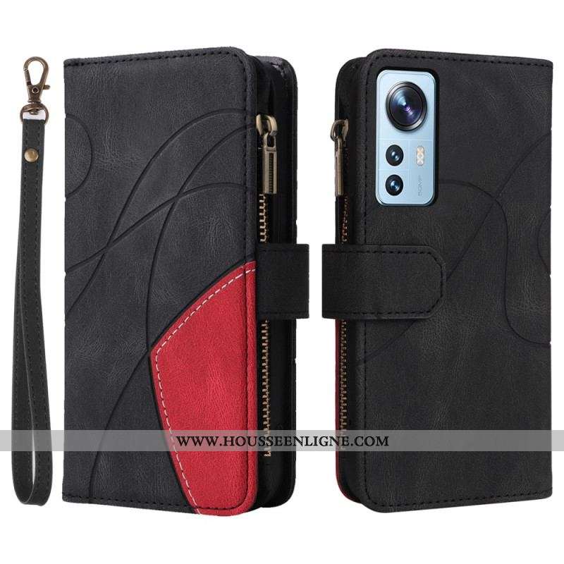 Housse Xiaomi 12 Lite Bicolore avec Porte-Monnaie
