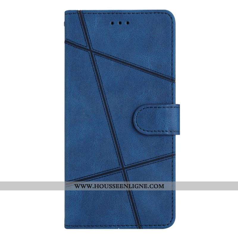 Housse Xiaomi 12 Lite Effet Cuir Lignes à Lanière