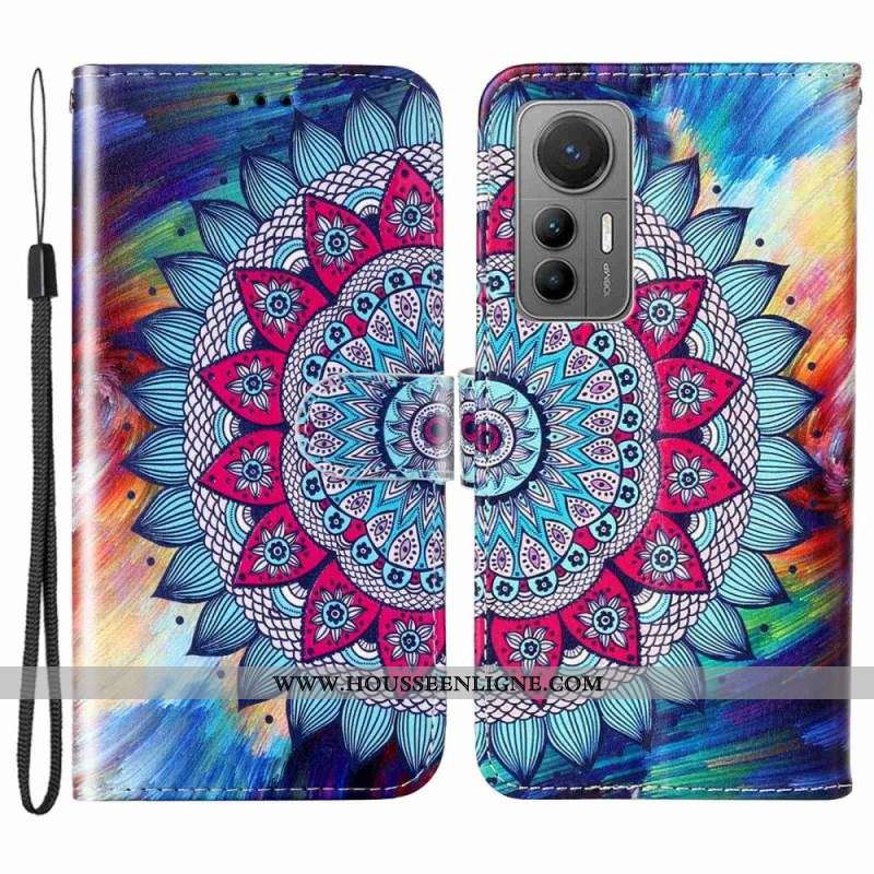 Housse Xiaomi 12 Lite Mandala Coloré à Lanière