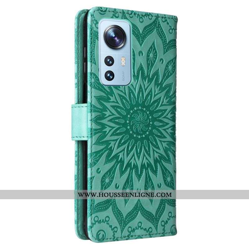 Housse Xiaomi 12 Lite Mandala Soleil avec Lanière