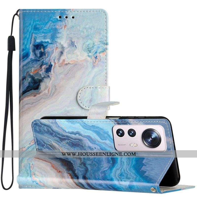 Housse Xiaomi 12 Lite Marbre à Lanière