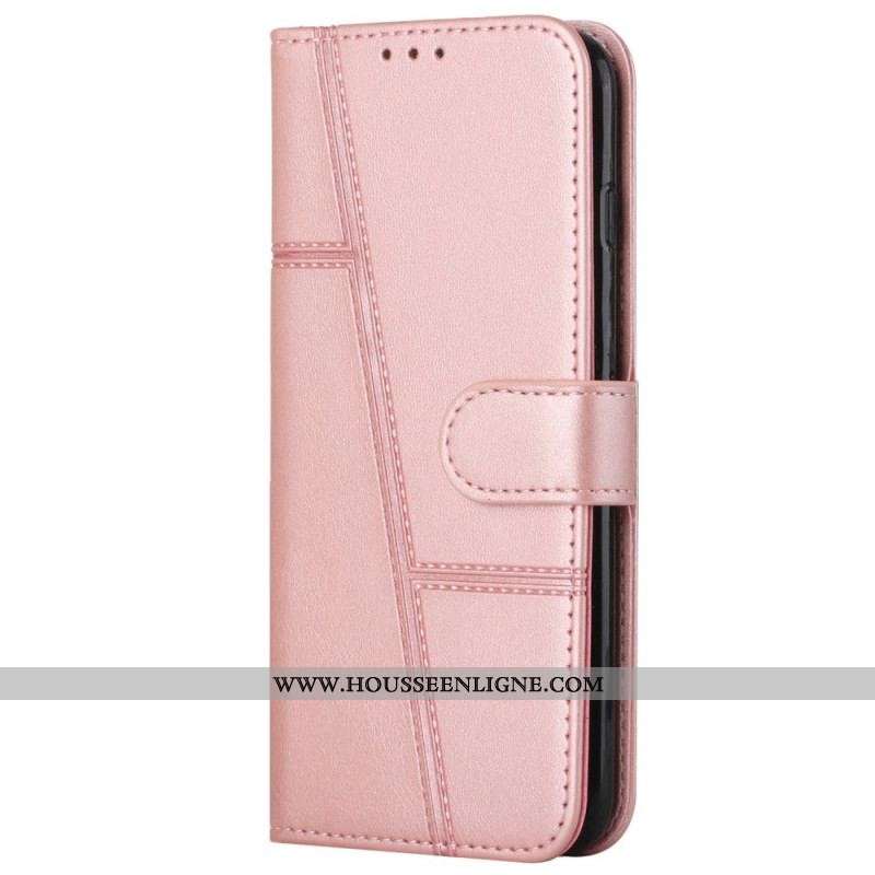 Housse Xiaomi 12 Lite Style Cuir Géométrique à Lanière
