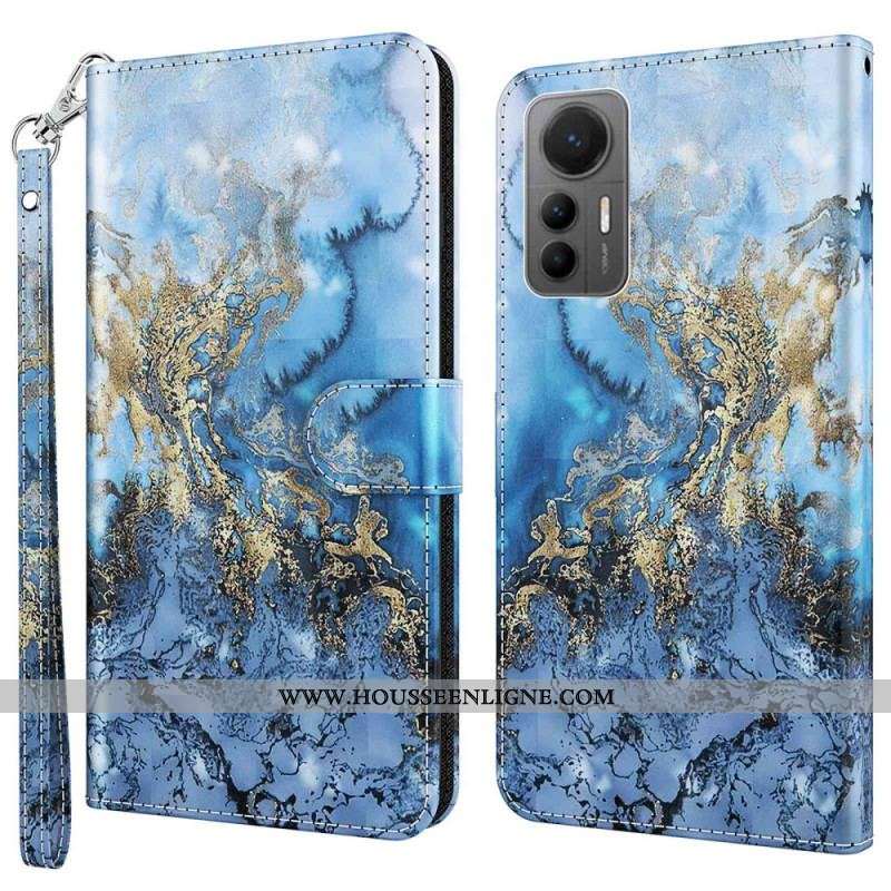 Housse Xiaomi 12 Lite Style Marbre à Lanière