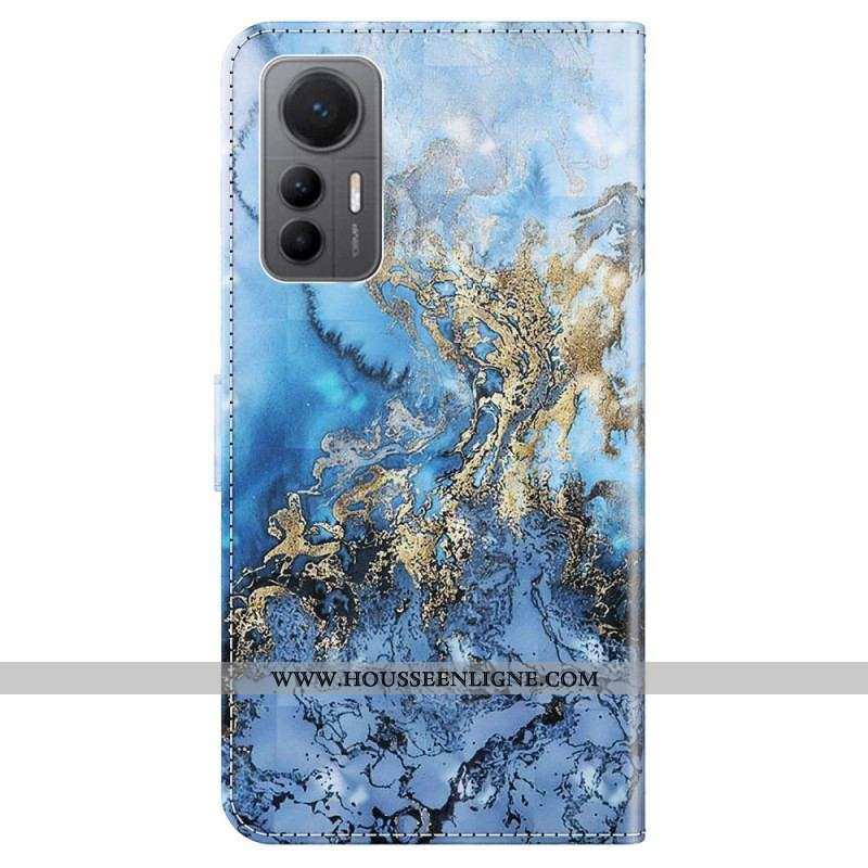 Housse Xiaomi 12 Lite Style Marbre à Lanière