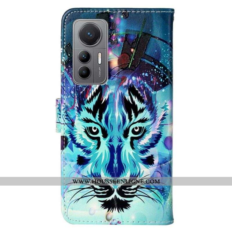 Housse Xiaomi 12 Lite Tigre avec Lanière