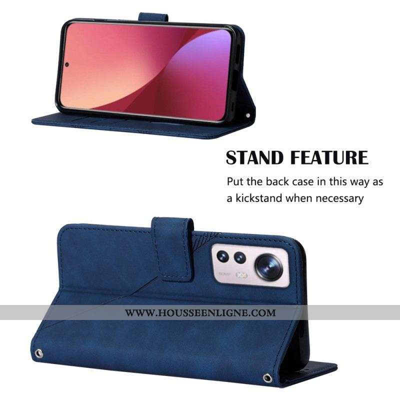 Housse Xiaomi 12 Lite Triangles avec Lanière