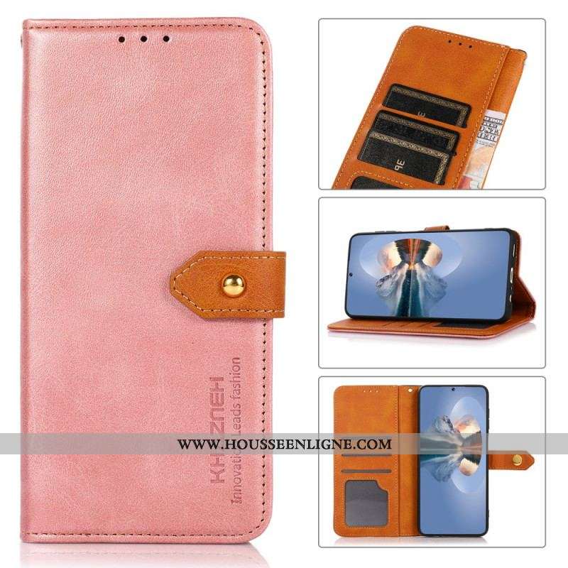 Housse Xiaomi 12 Pro Bicolore Fermoir Doré KHAZNEH
