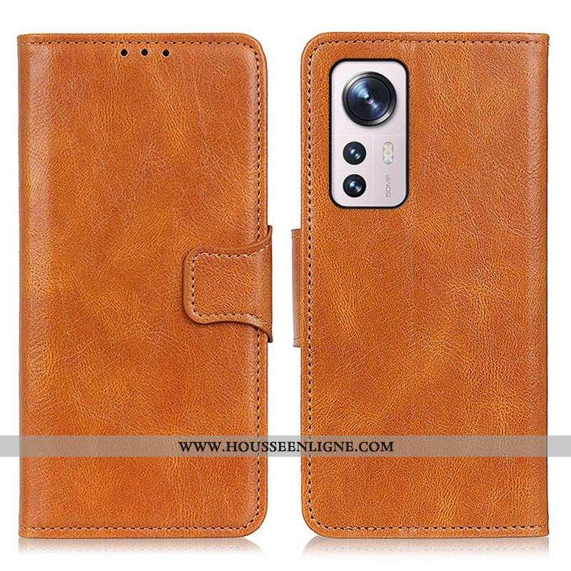 Housse Xiaomi 12 Pro Effet Cuir Fermoir Réversible