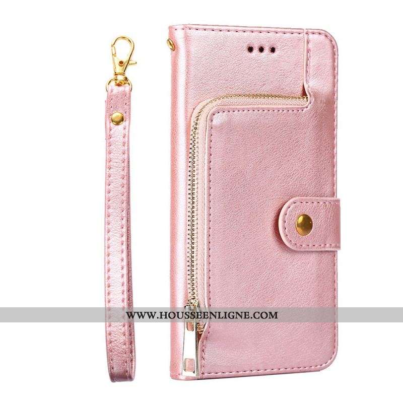 Housse Xiaomi 12 Pro Porte-Monnaie Frontal et Lanière
