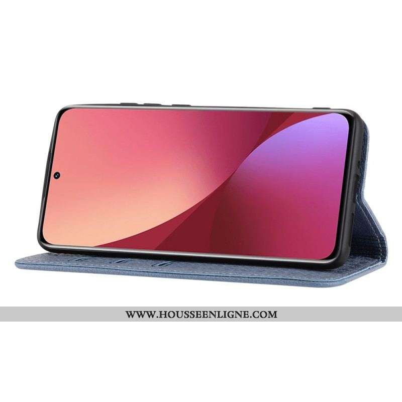 Housse Xiaomi 12 Pro Style Cuir Tissée à Lanière