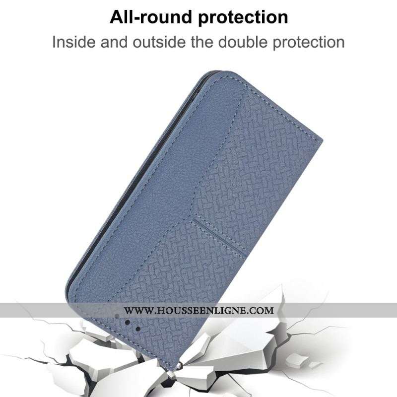 Housse Xiaomi 12 Pro Style Cuir Tissée à Lanière