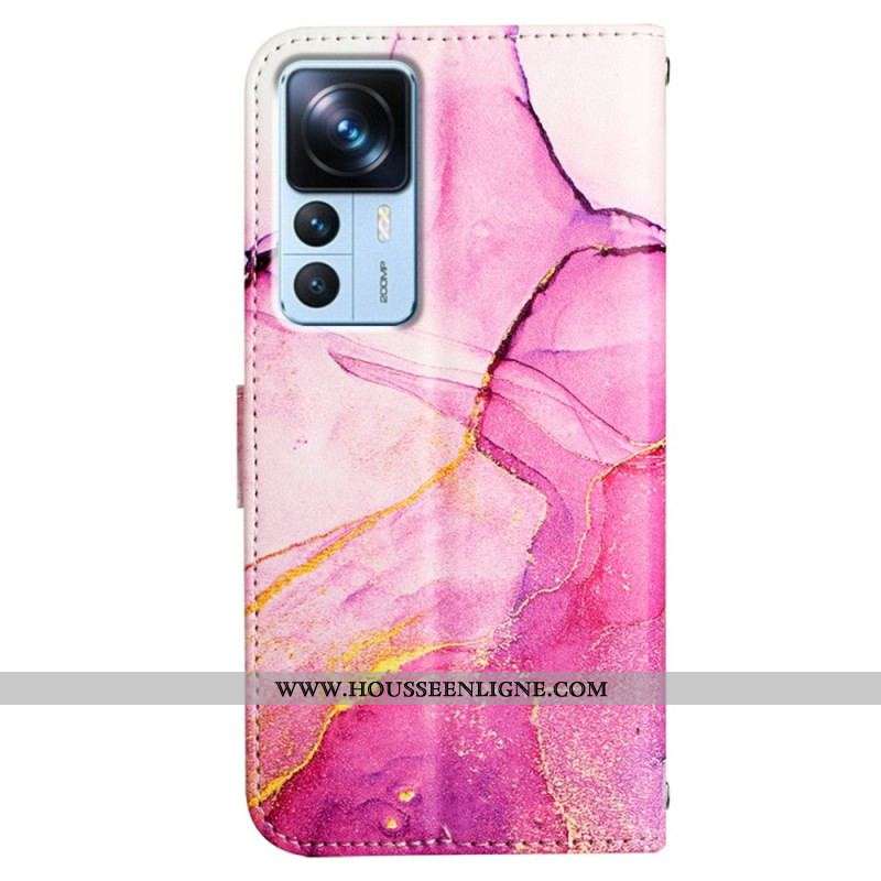 Housse Xiaomi 12T / 12 T Pro Marbre à Lanière