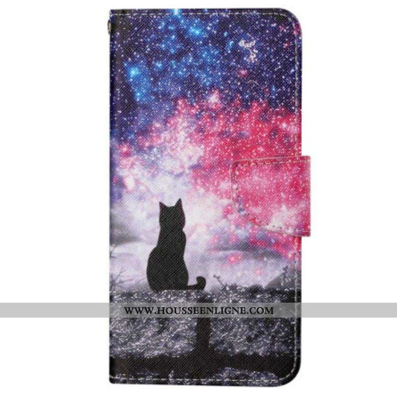 Housse Xiaomi 12T / 12T Pro Chat au Clair de Ciel à Lanière