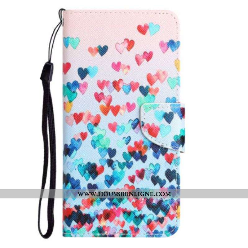 Housse Xiaomi 12T / 12T Pro Coeurs à Lanière