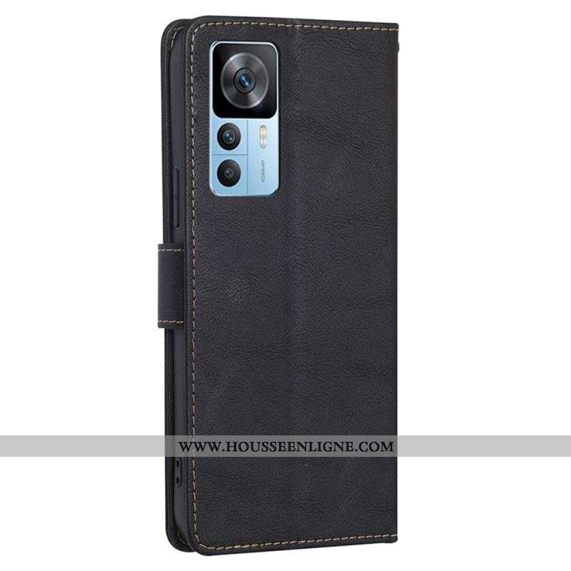 Housse Xiaomi 12T / 12T Pro Effet Cuir Couture