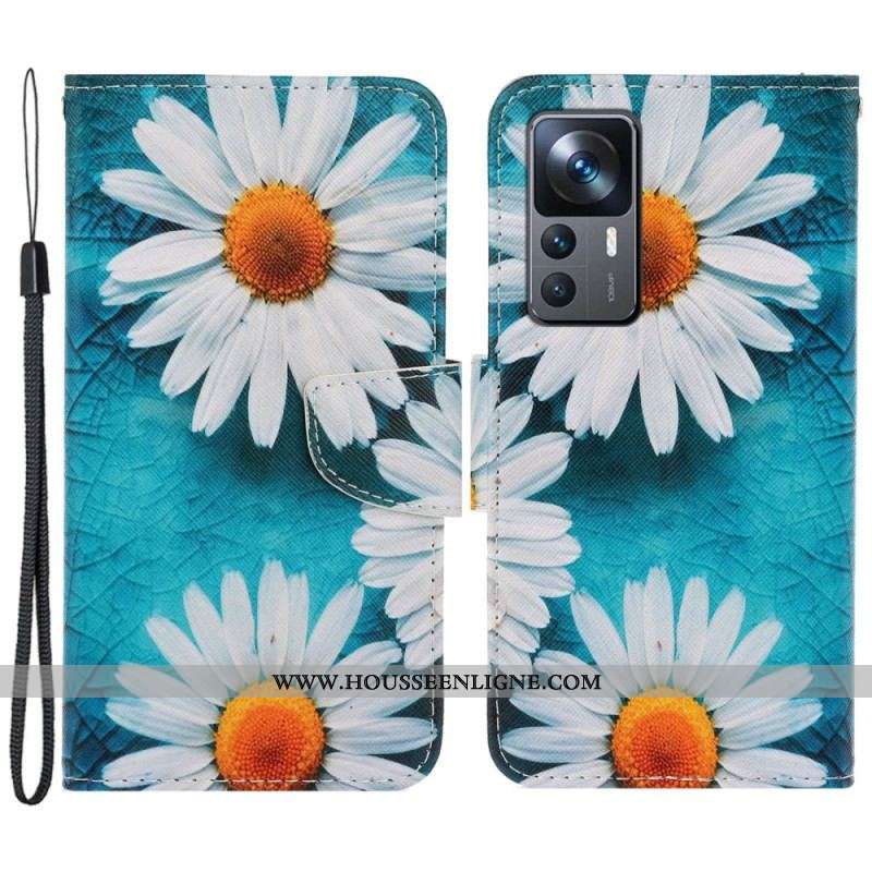 Housse Xiaomi 12T / 12T Pro Marguerite à Lanière