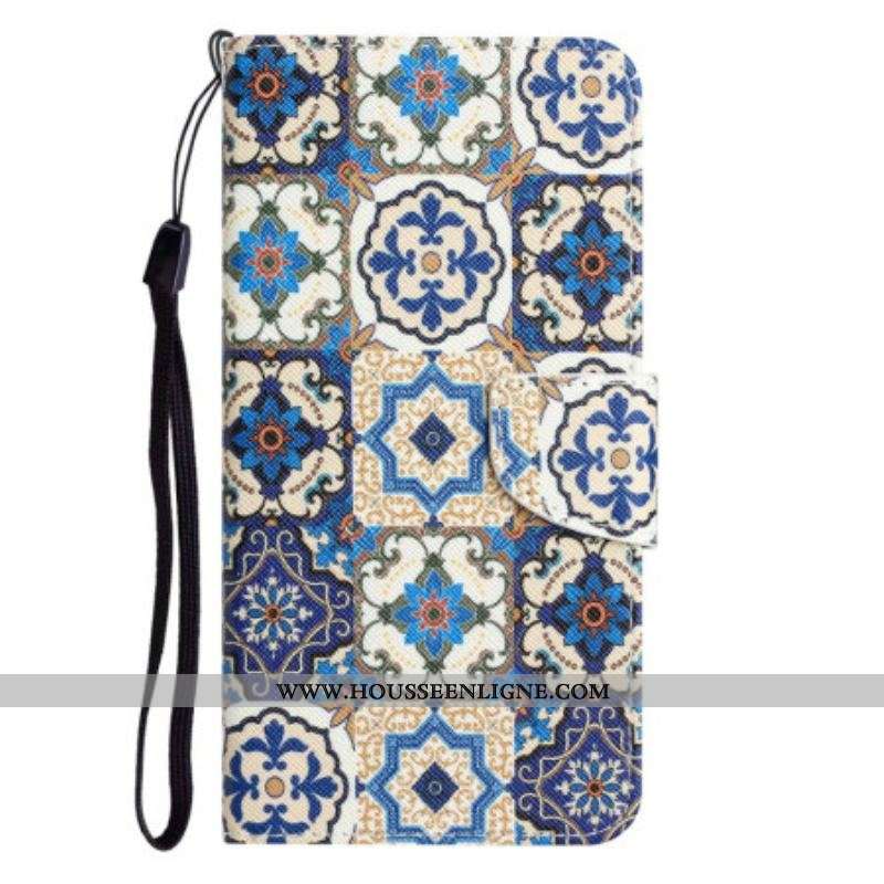 Housse Xiaomi 12T / 12T Pro Motifs Floraux avec Lanière