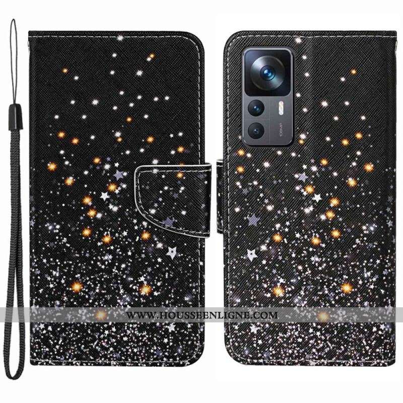 Housse Xiaomi 12T / 12T Pro Noire à Lanière