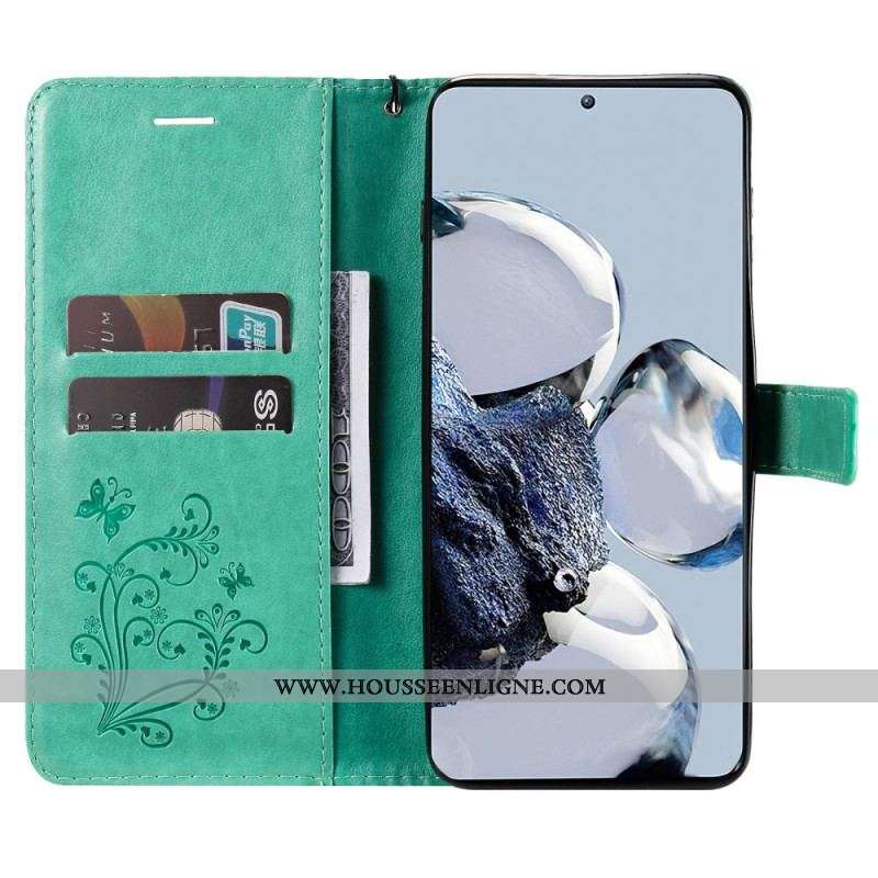 Housse Xiaomi 12T / 12T Pro Papillons Géants à Lanière