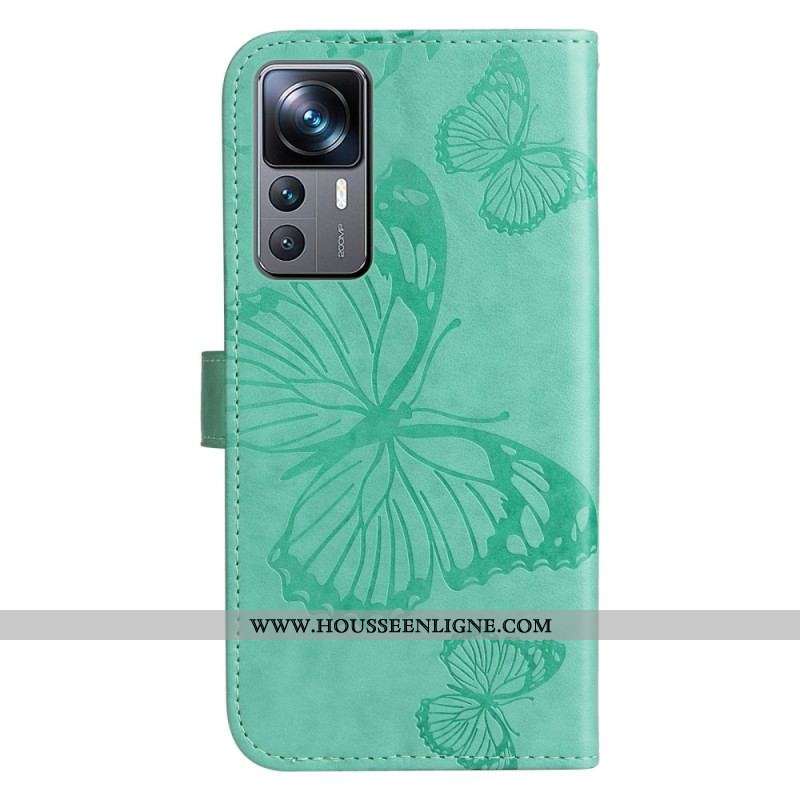 Housse Xiaomi 12T / 12T Pro Papillons Géants à Lanière