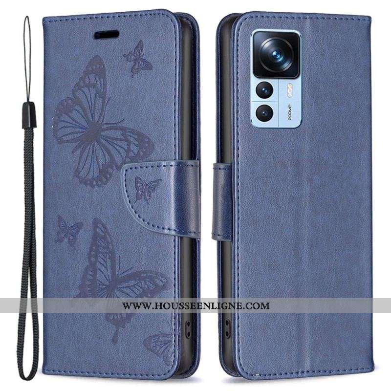 Housse Xiaomi 12T / 12T Pro Papillons à Lanière