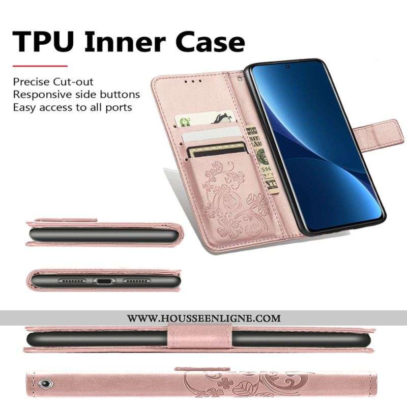 Housse Xiaomi 12T / 12T Pro Petites Fleurs à Lanière