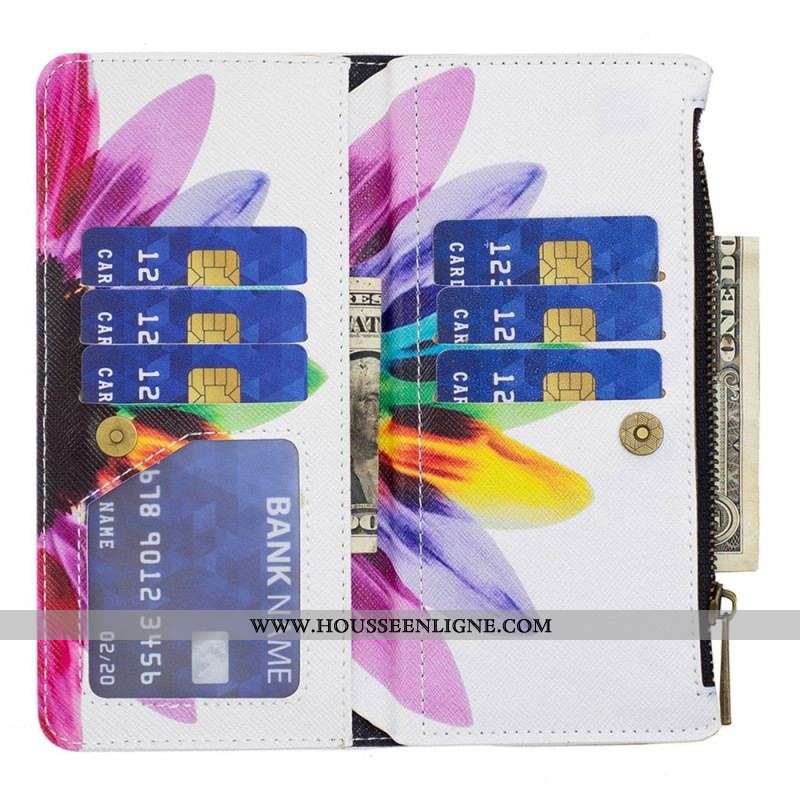 Housse Xiaomi 12T / 12T Pro Poche Zippée Fleur