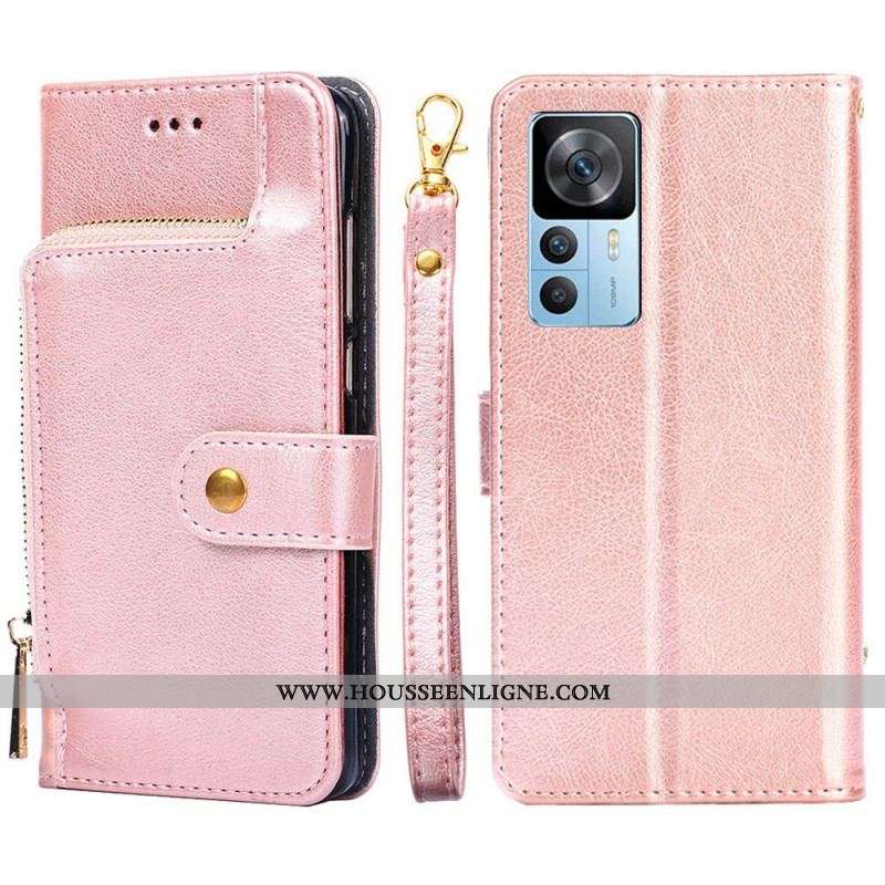 Housse Xiaomi 12T / 12T Pro Porte-Monnaie Frontal et Lanière