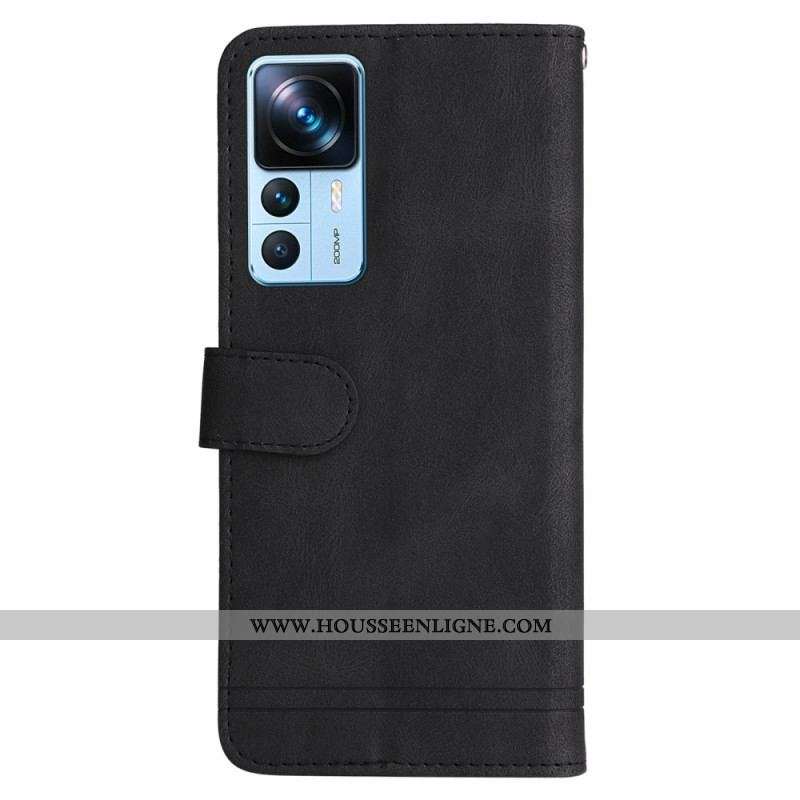 Housse Xiaomi 12T / 12T Pro Rivet Décoratif et Lanière