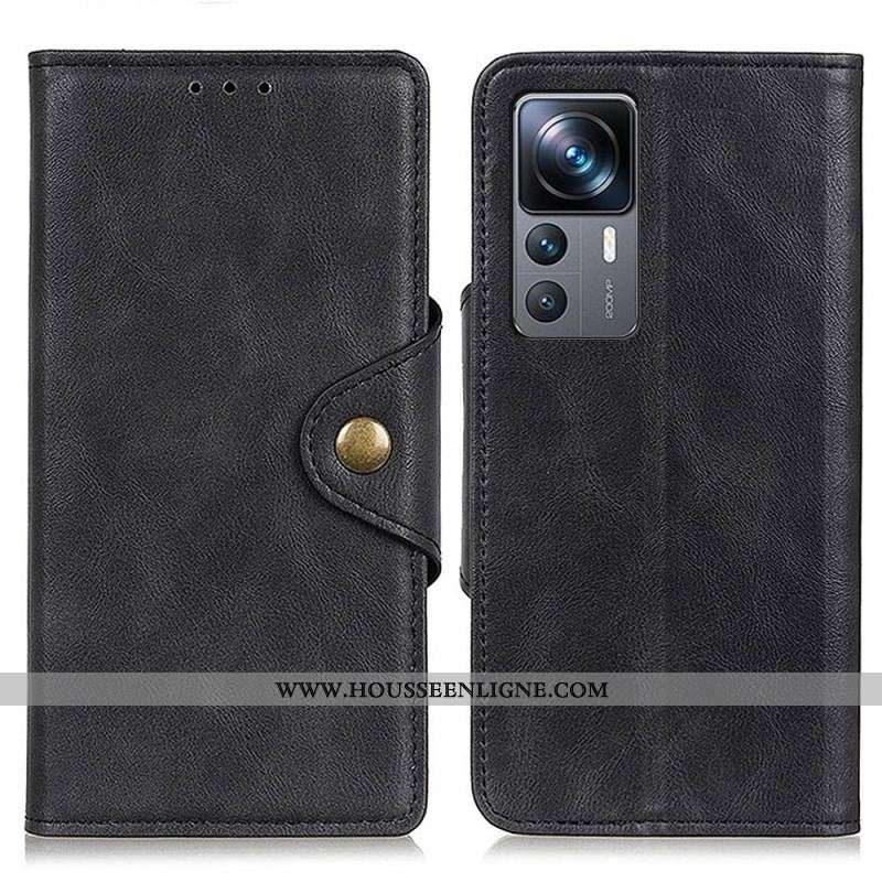Housse Xiaomi 12T / 12T Pro Simili Cuir Bouton Magnétique