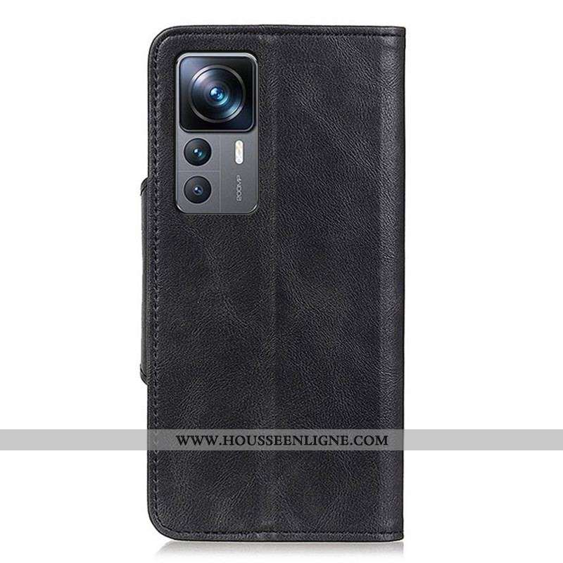 Housse Xiaomi 12T / 12T Pro Simili Cuir Bouton Magnétique