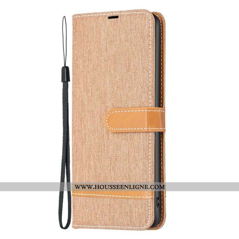 Housse Xiaomi 12T / 12T Pro Tissu et Effet Cuir à Lanière
