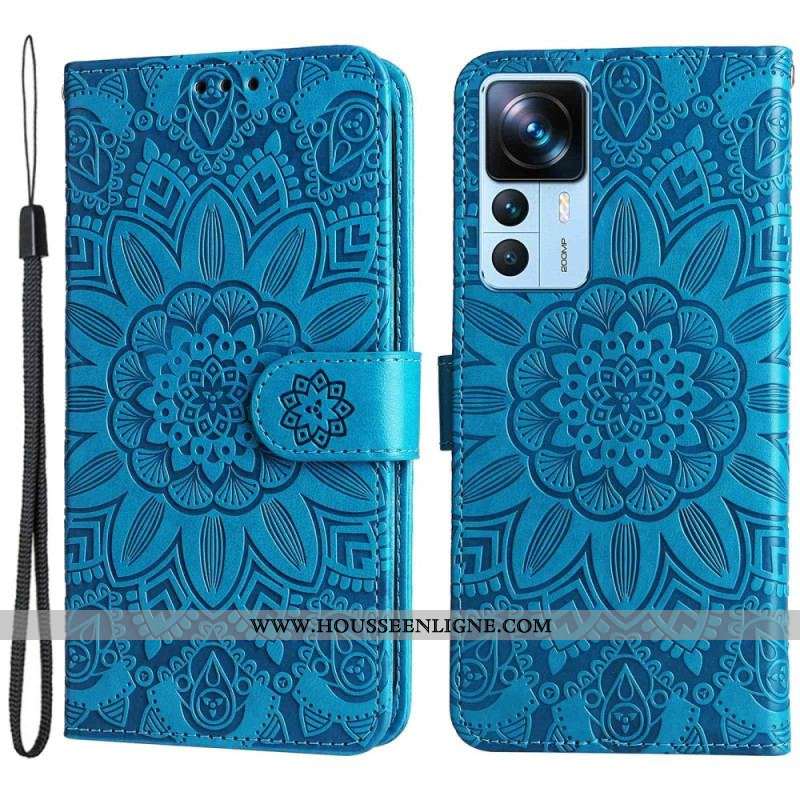 Housse Xiaomi 12T / 12T Pro Tournesol avec Lanière