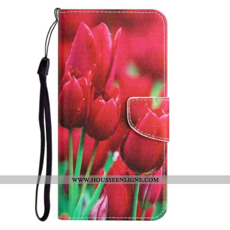 Housse Xiaomi 12T / 12T Pro Tulipes Lanière