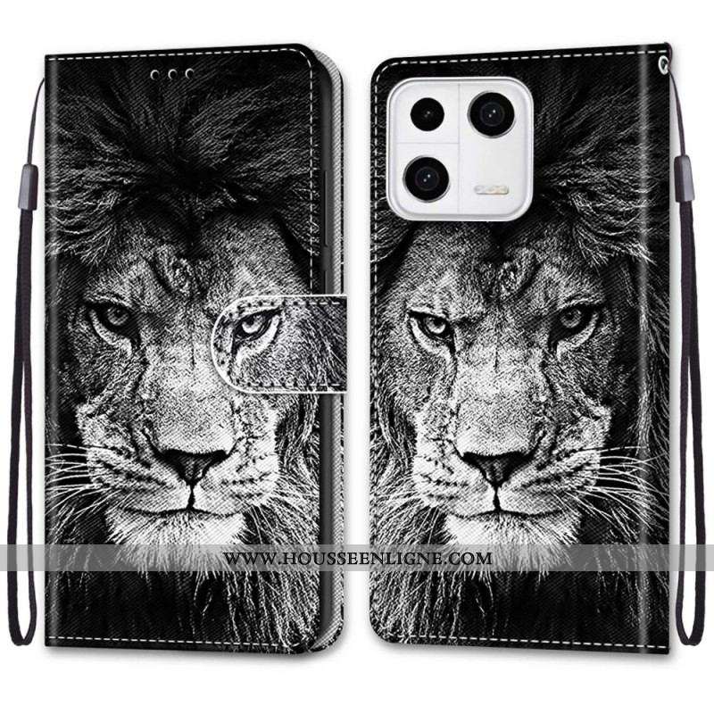 Housse Xiaomi 13 Lion à Lanière