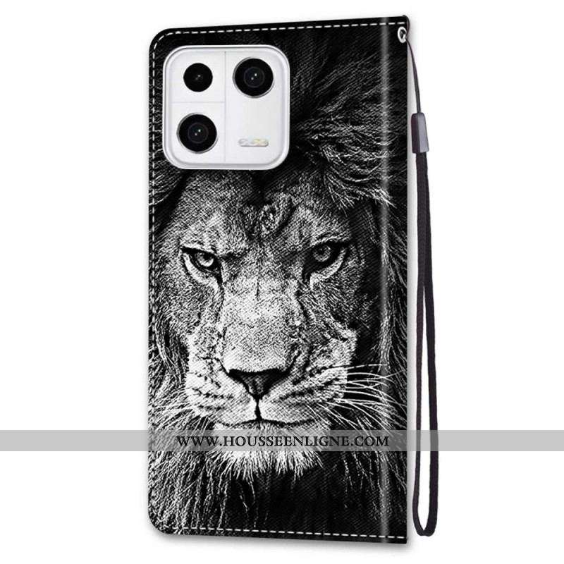 Housse Xiaomi 13 Lion à Lanière