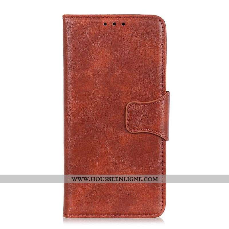 Housse Xiaomi 13 Lite Cuir Fendu Fermoir Réversible