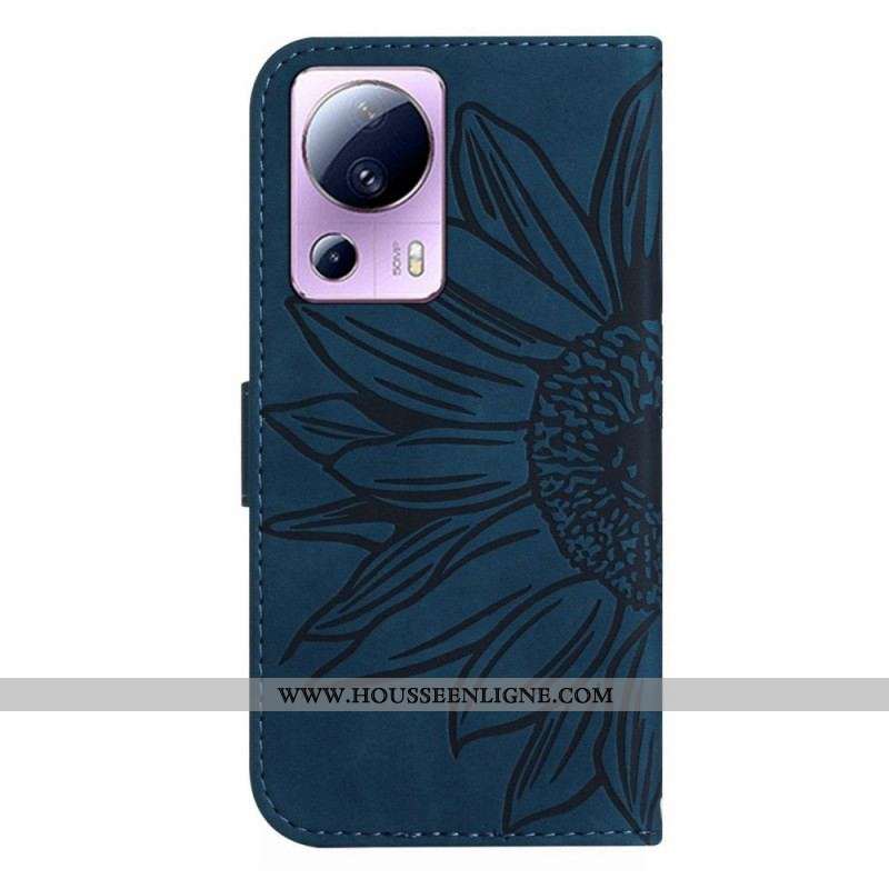 Housse Xiaomi 13 Lite Fleur avec Bandoulière