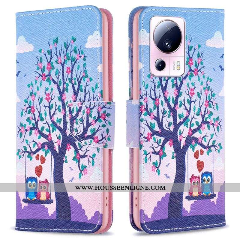 Housse Xiaomi 13 Lite Hiboux sur la Balançoire