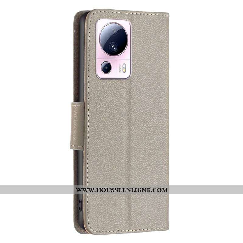 Housse Xiaomi 13 Lite Litchi Fermoir Oblique