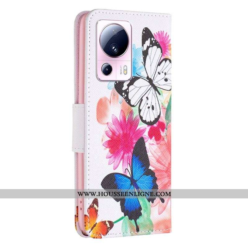 Housse Xiaomi 13 Lite Papillons Aquarelle